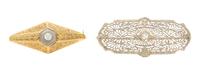 A Collection of Gold and Diamond Bar Brooches, 4.70 dwts.