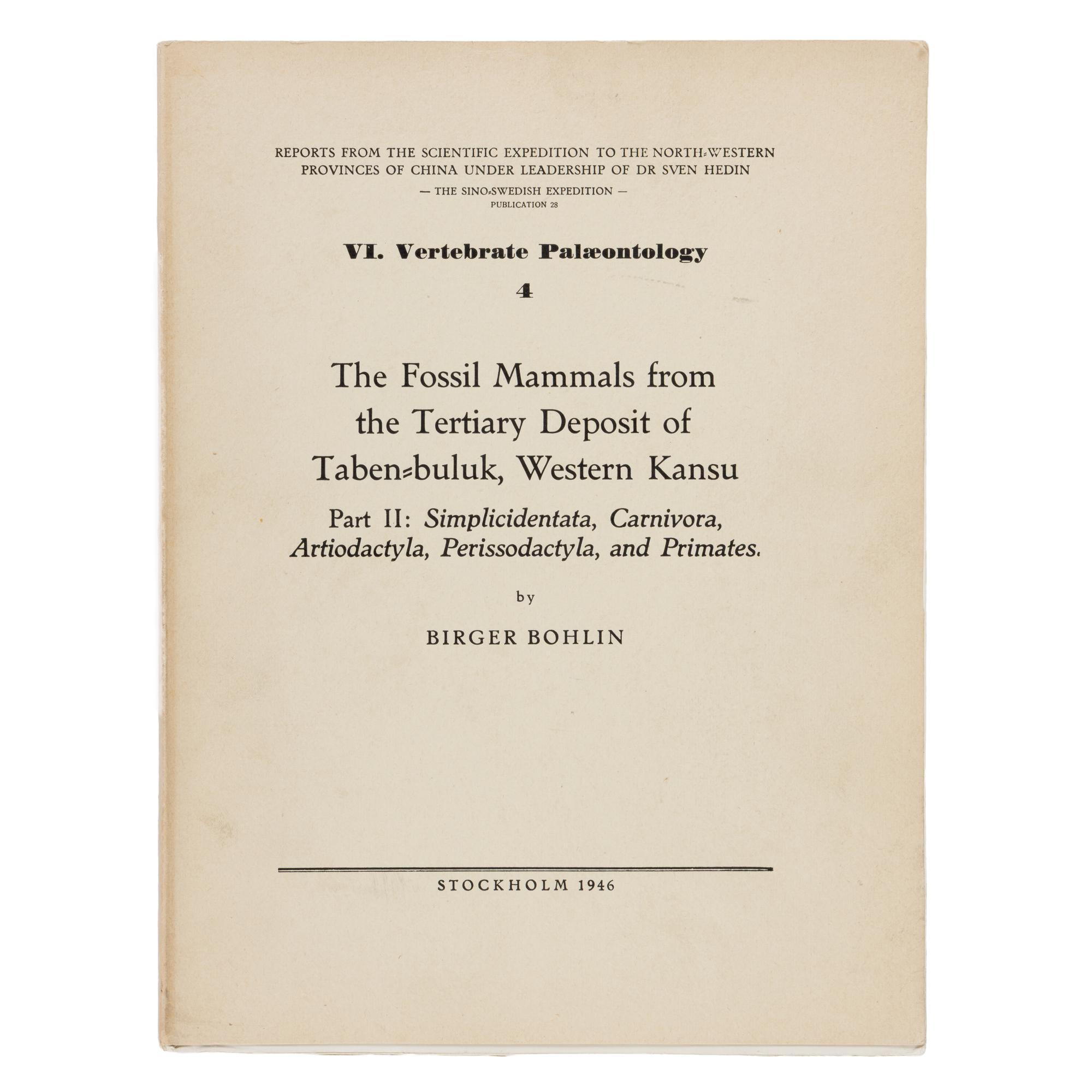 [Travel & Exploration]. (Hedin, Sven). Reports from the Scientific Expedition to the North-Western Provinces of China Under the Leadership of Dr. Sven Hedin