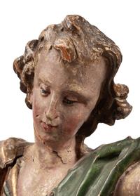 An Italian Polychrome Painted and Parcel-Gilt Figure of a Saint