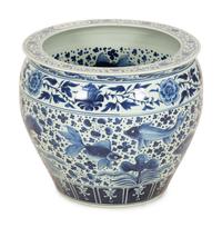 A Chinese Blue and White Porcelain Jardiniere