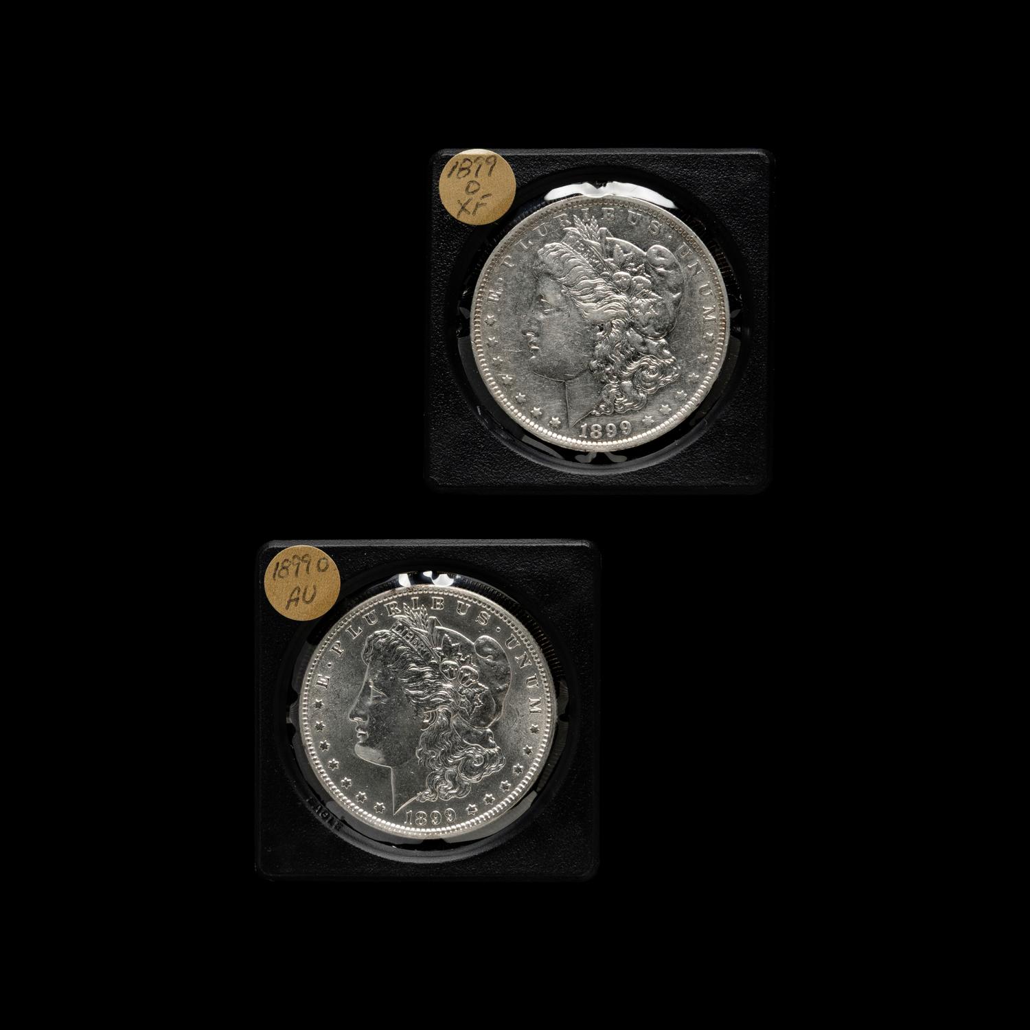 Two 1899-O Morgan $1 Coins
