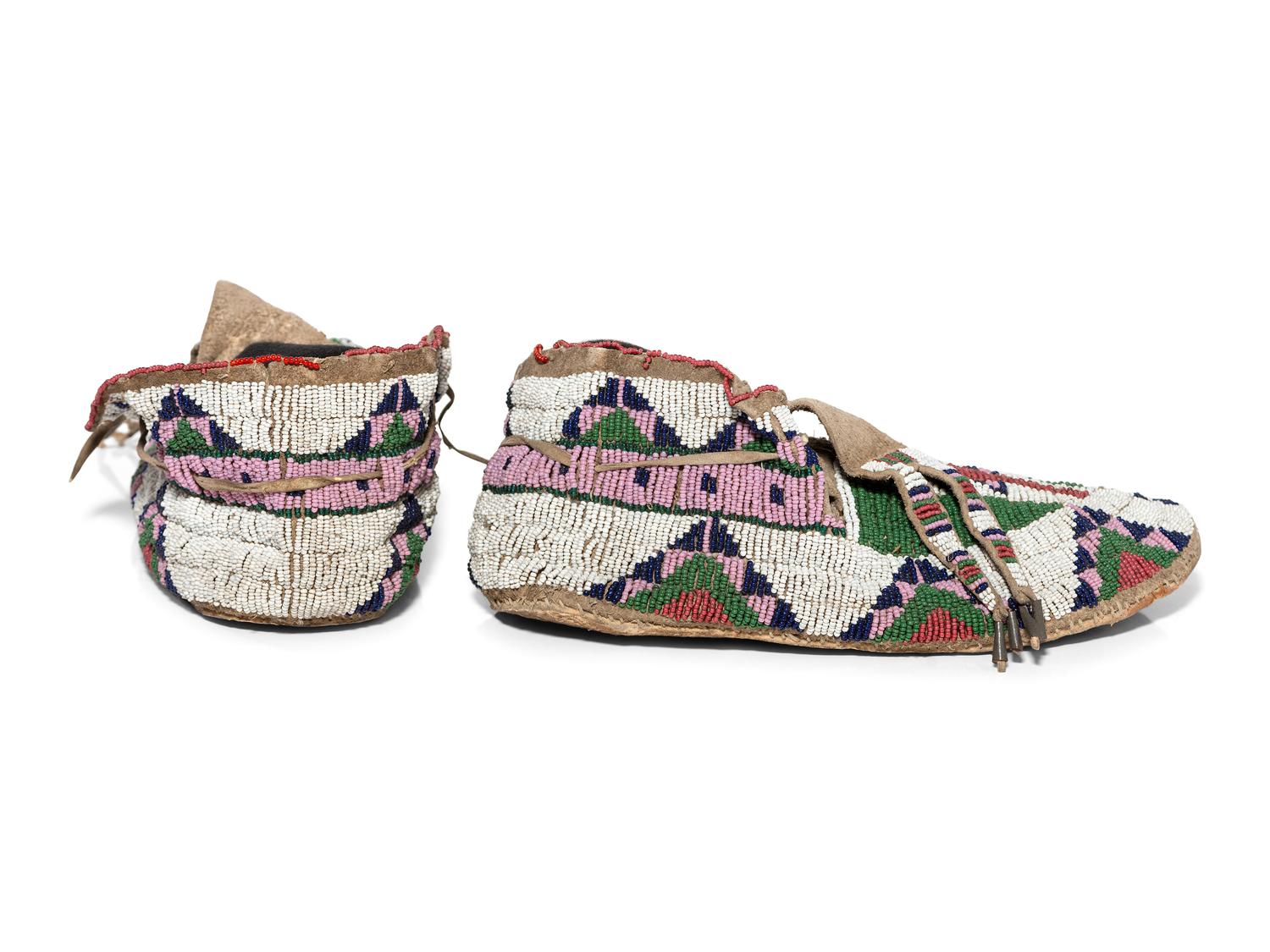 Sioux Beaded Hide Moccasins