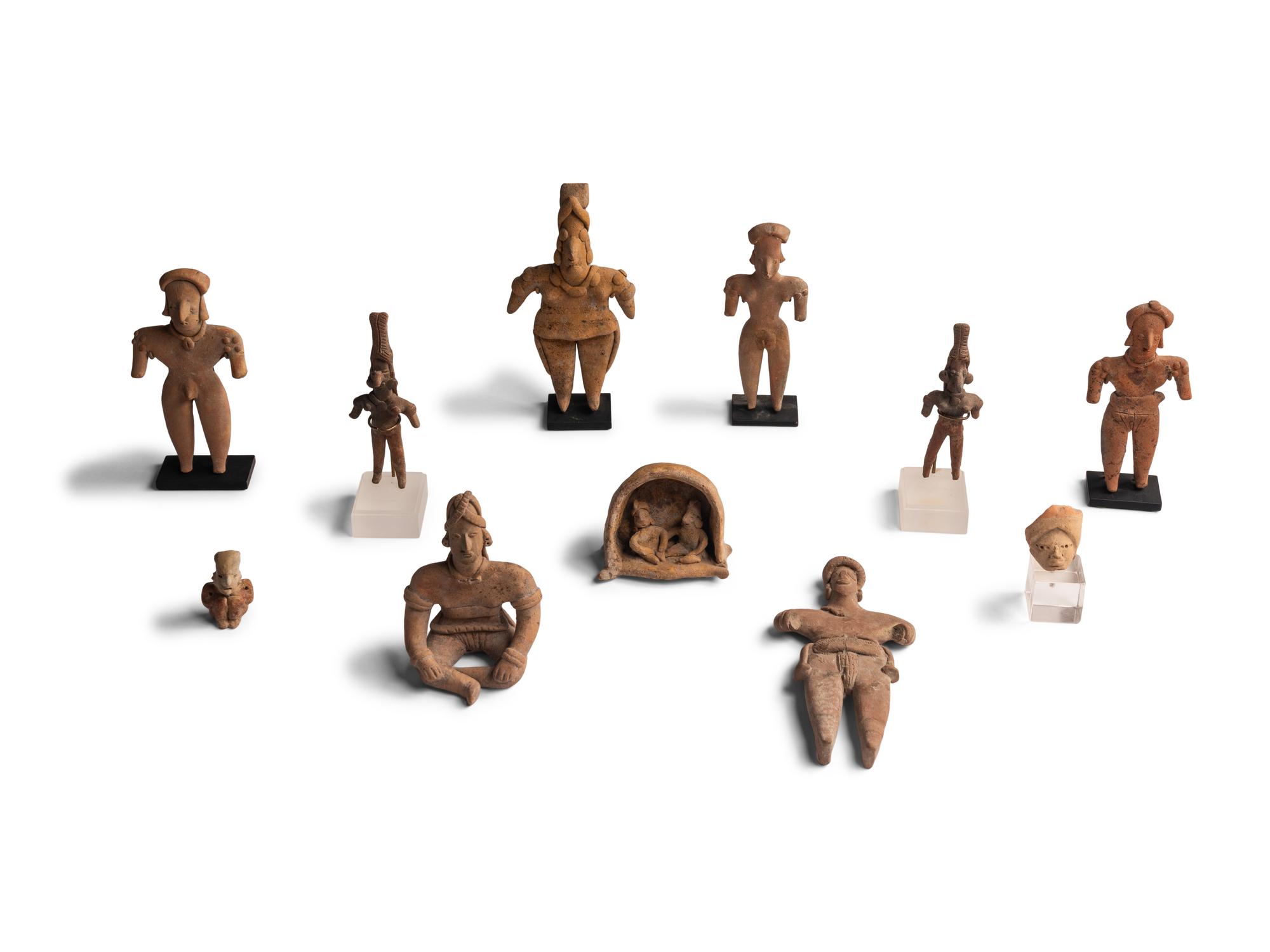 Eleven Colima and Jalisco Terracotta Figures