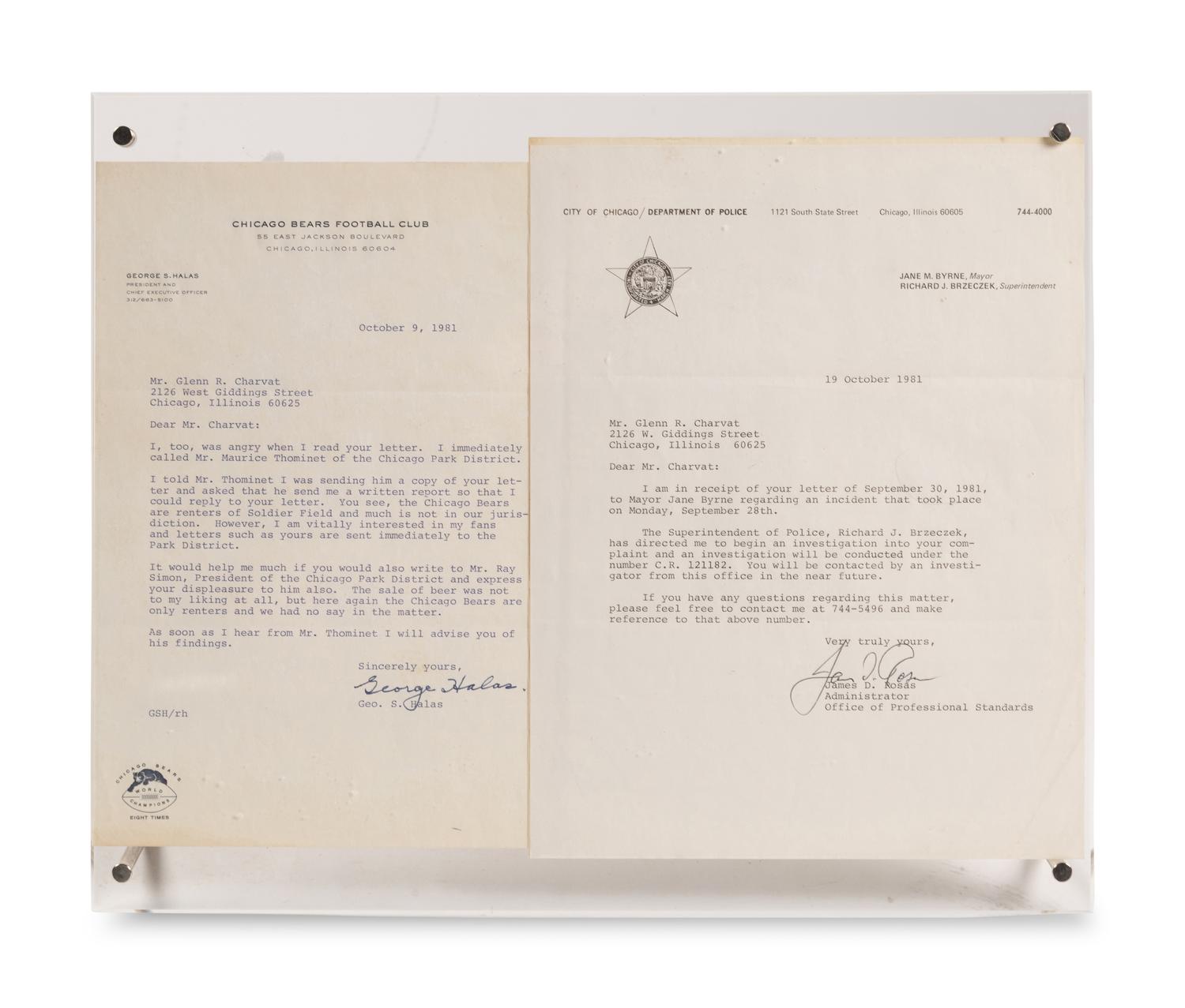 A Group of George Halas Documents With Fascinating Content