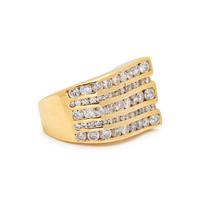YELLOW GOLD AND DIAMOND RING AND EARRINGS