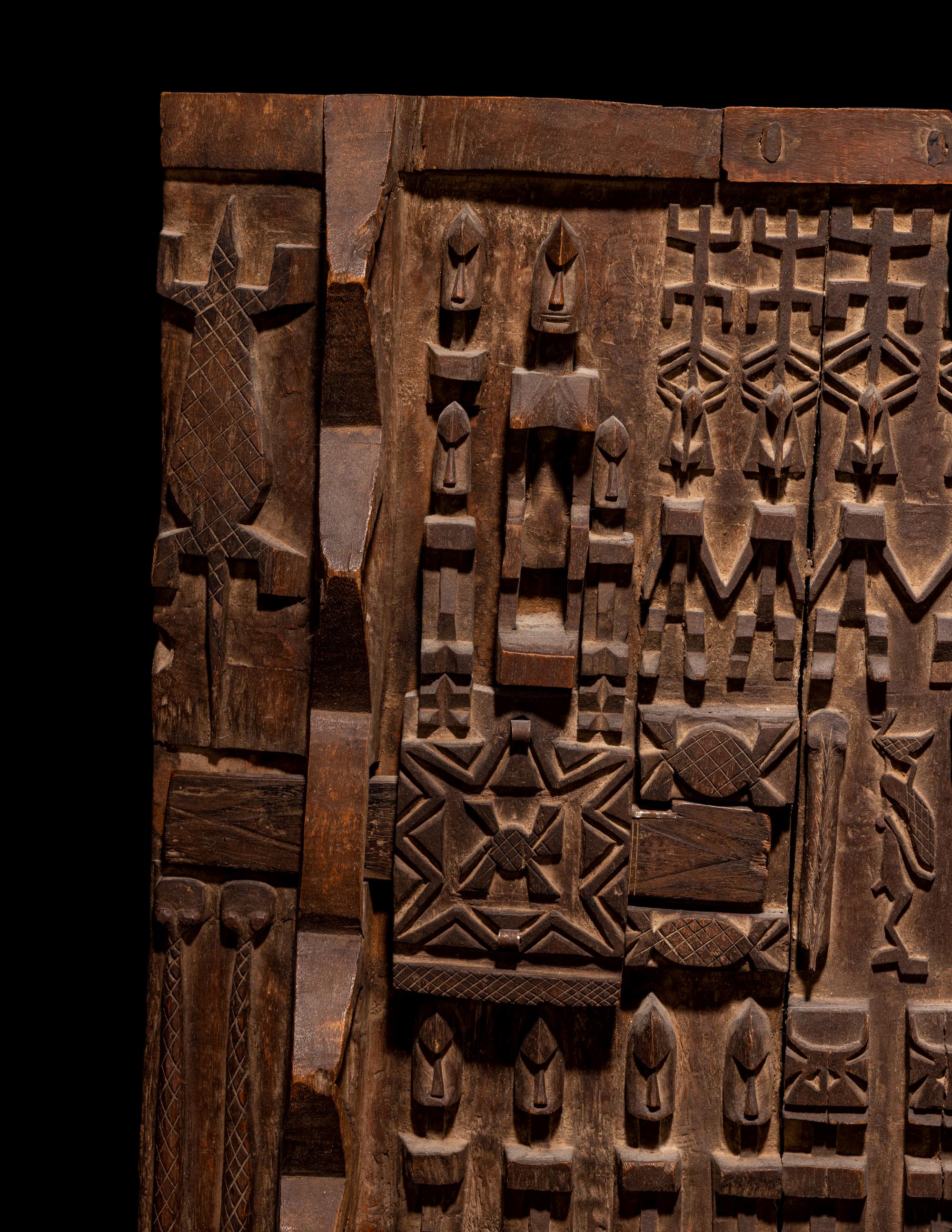 Two Dogon Wood Granary Doors