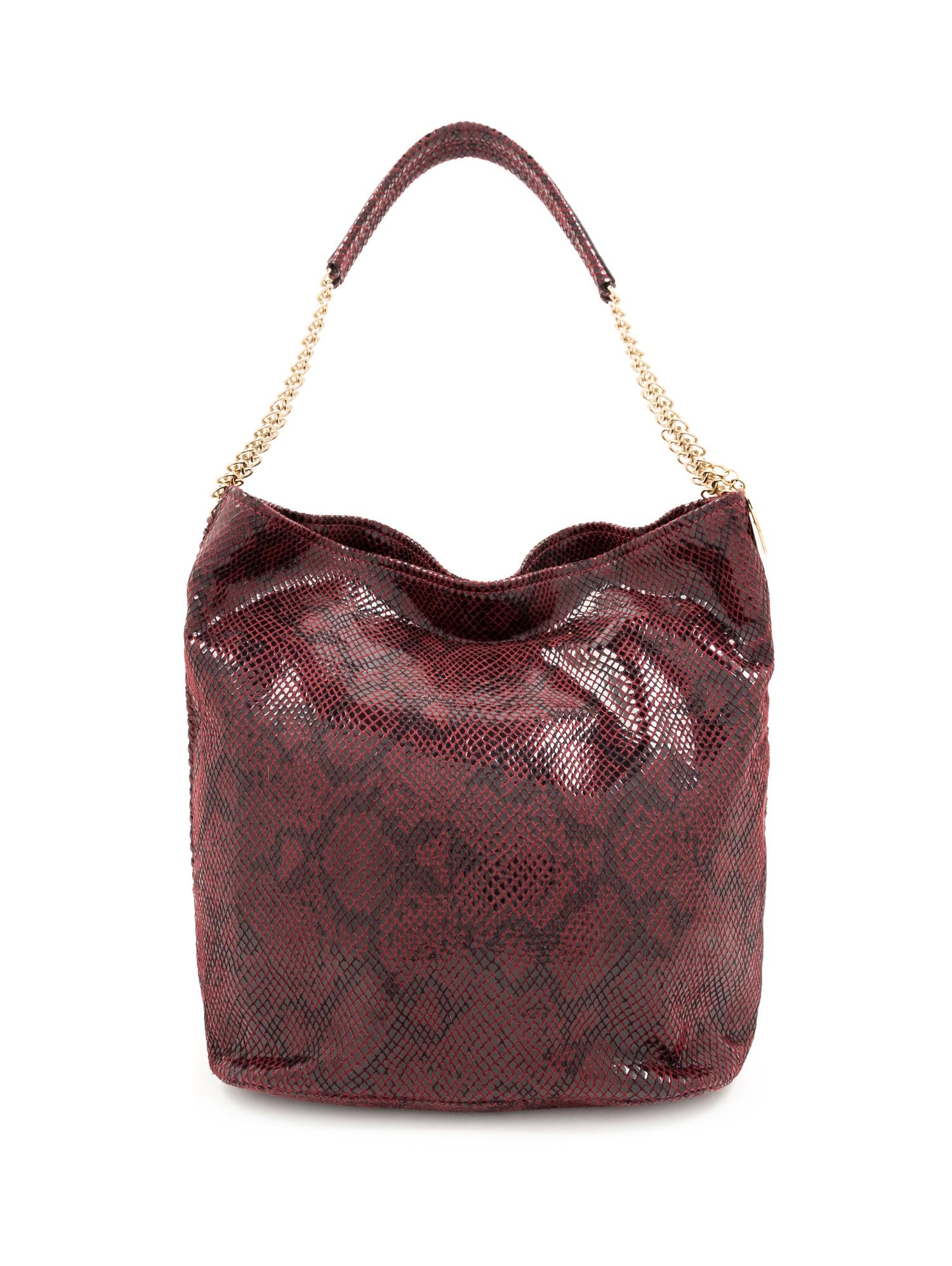 A Stella McCartney Plum Faux Python Falabella Tote, 11.5" H x 13.5" W x 6" D; Strap drop: 10".