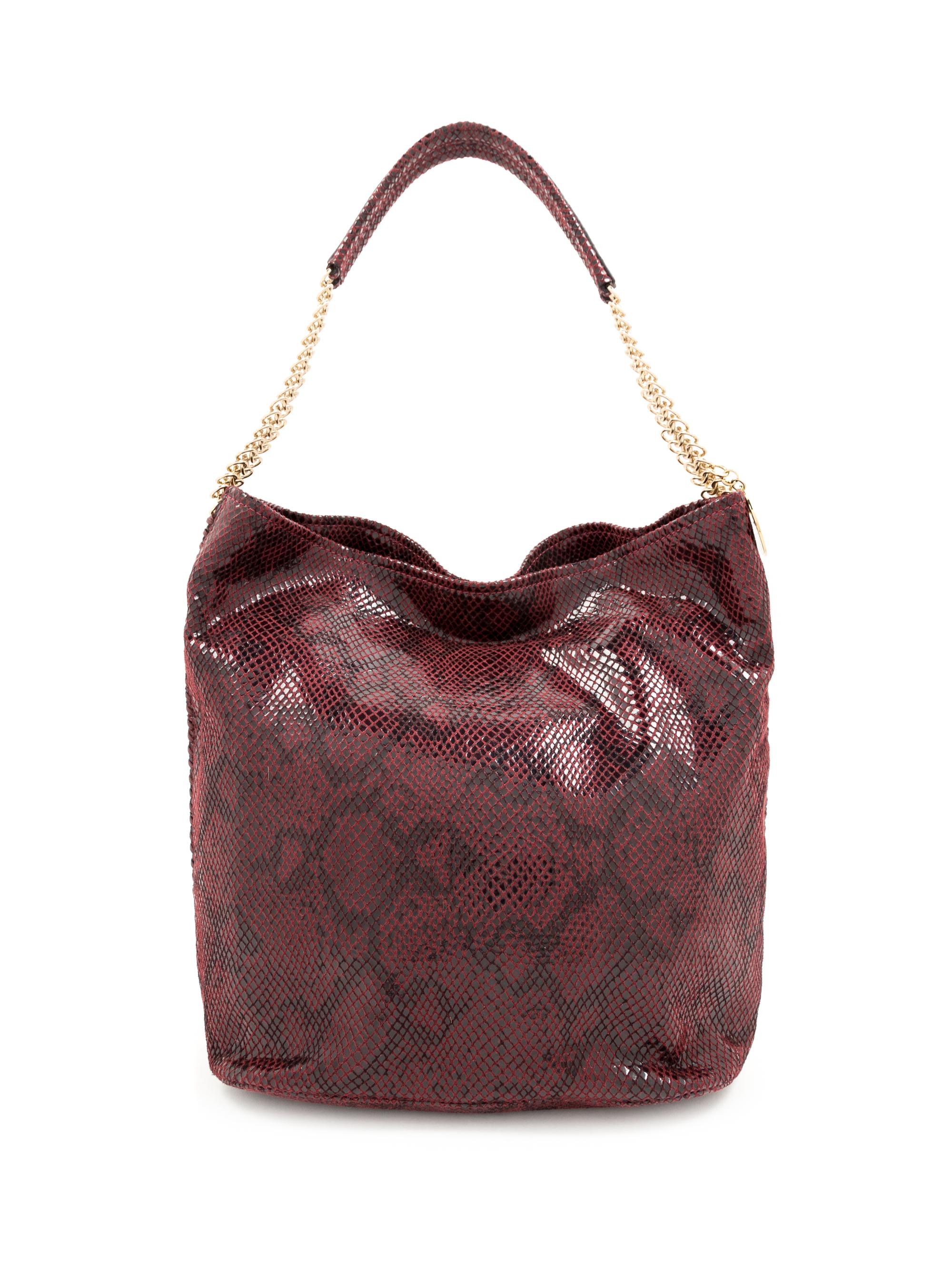 A Stella McCartney Plum Faux Python Falabella Tote, 11.5" H x 13.5" W x 6" D; Strap drop: 10".