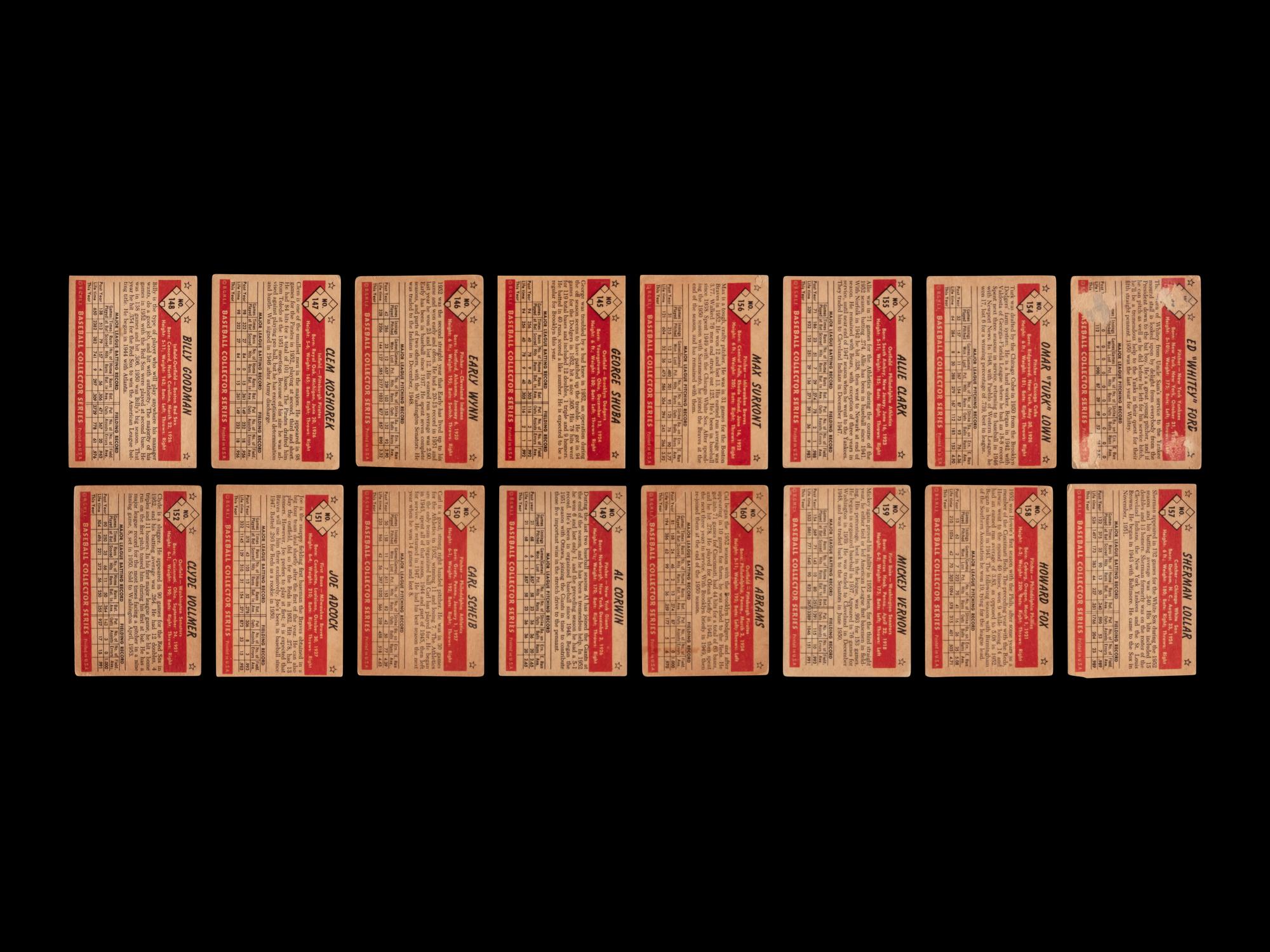 A Near Set of 1953 Bowman Color Baseball Cards (158/160)