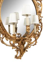 A Pair of Louis XV Style Giltwood Girandole Mirrors