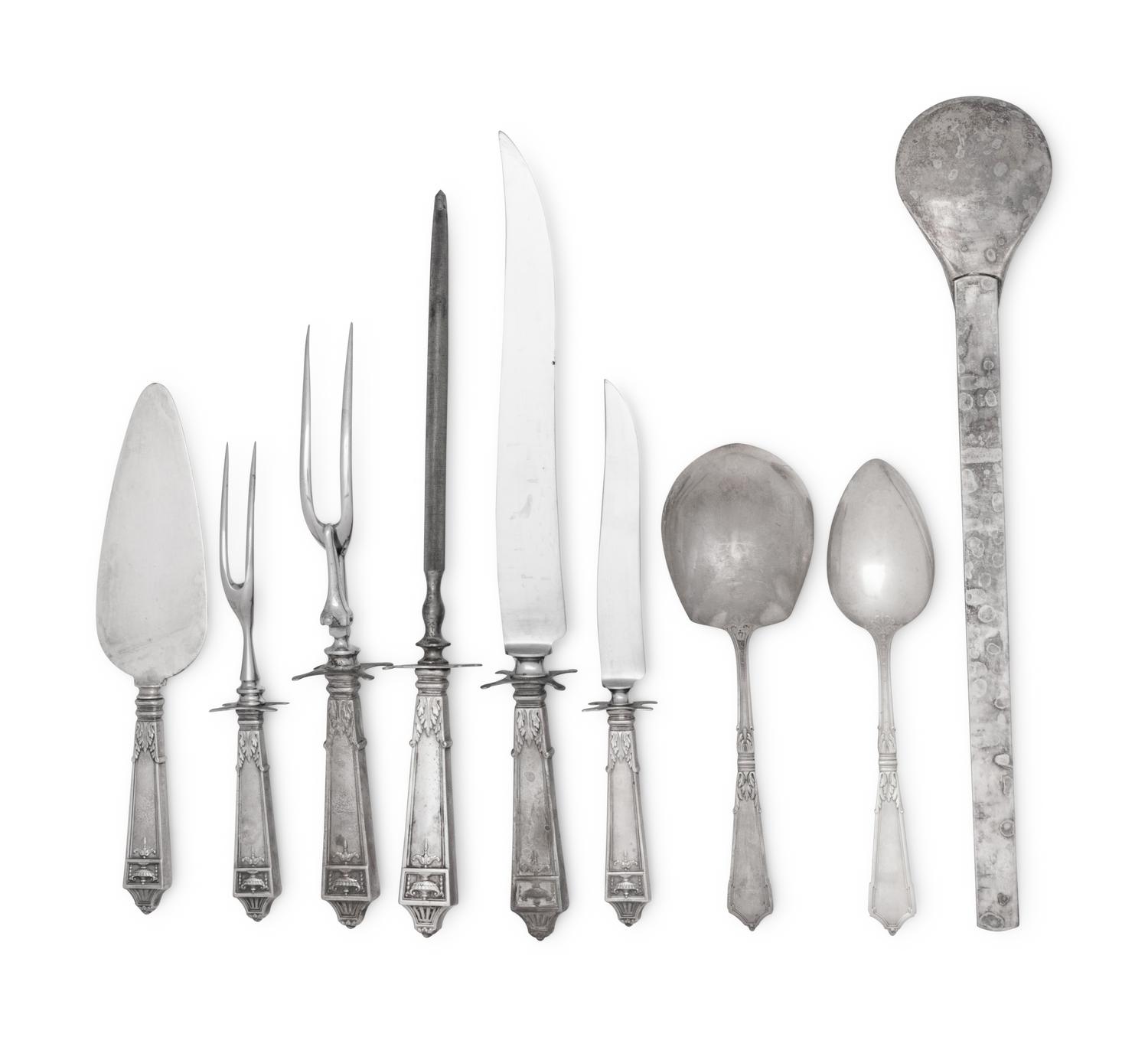 An American Cased Silver Flatware Service