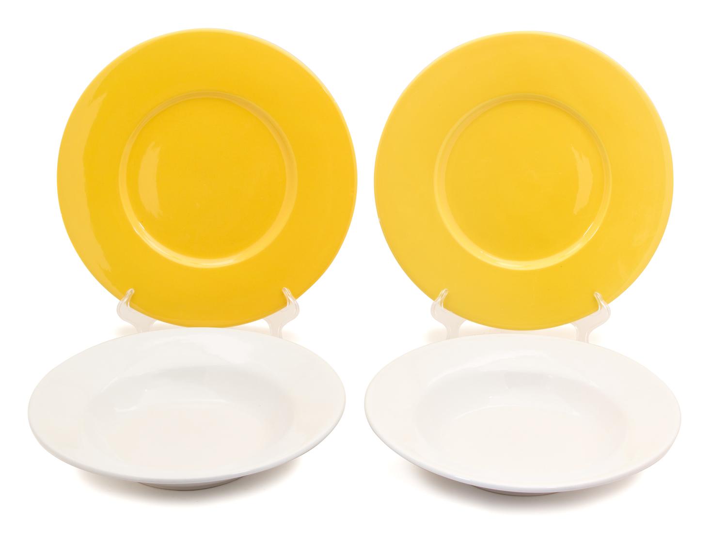 Two Sets of Twelve Ceramic Dinnerware Diameter of larger 12 7/8 inches. — 20TH CENTURY