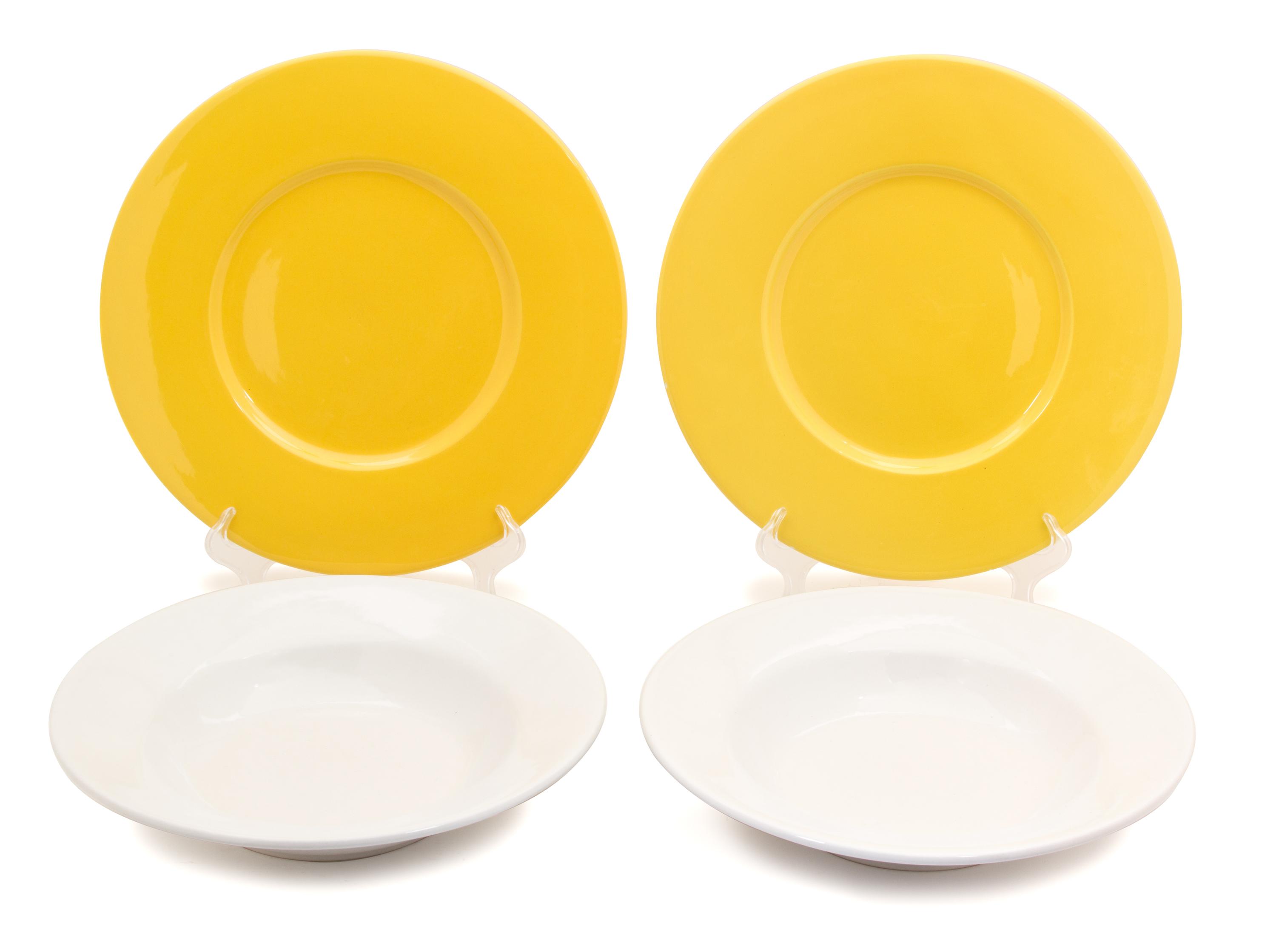 Two Sets of Twelve Ceramic Dinnerware Diameter of larger 12 7/8 inches. — 20TH CENTURY