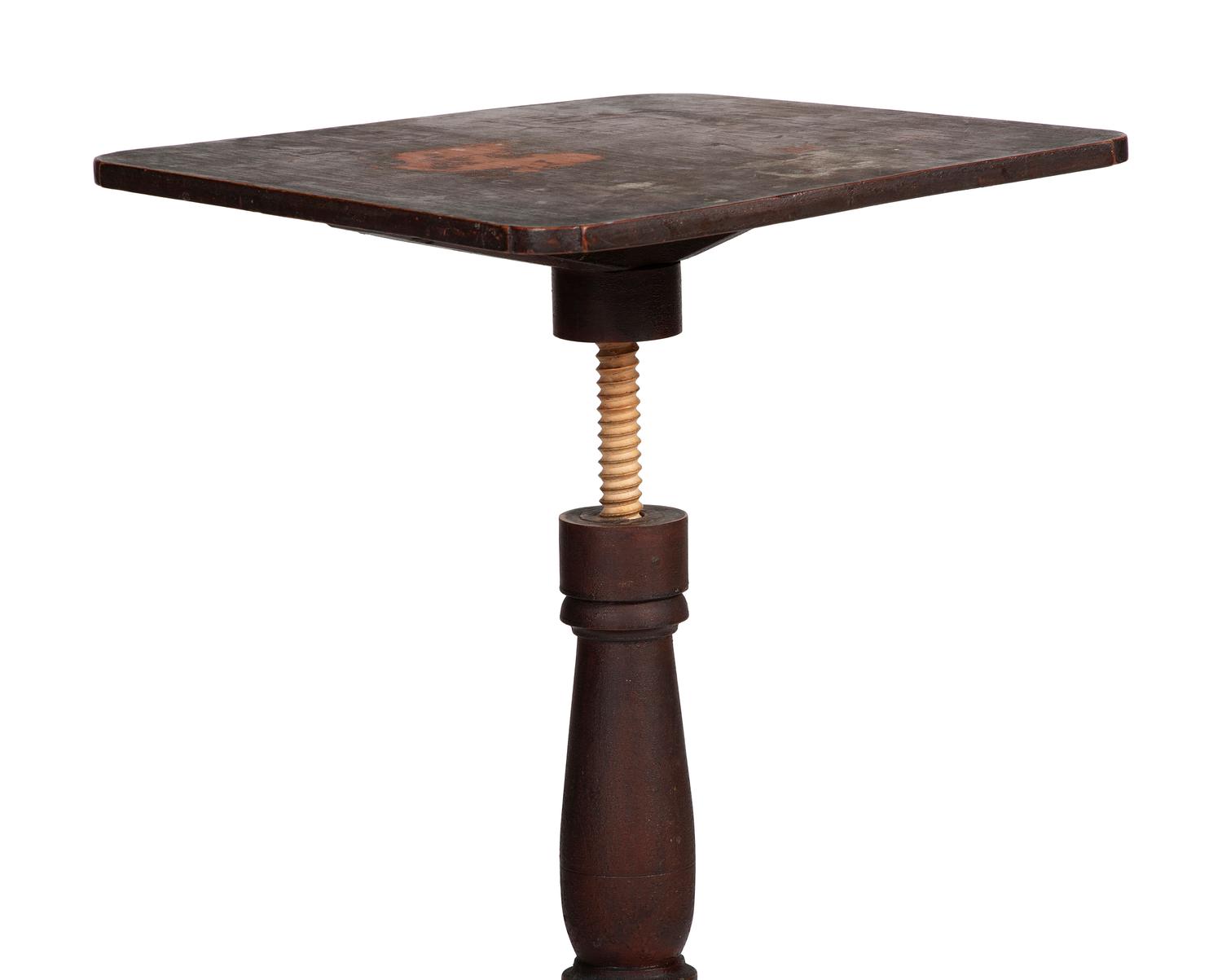 A Late Federal Red Painted Maple Candlestand