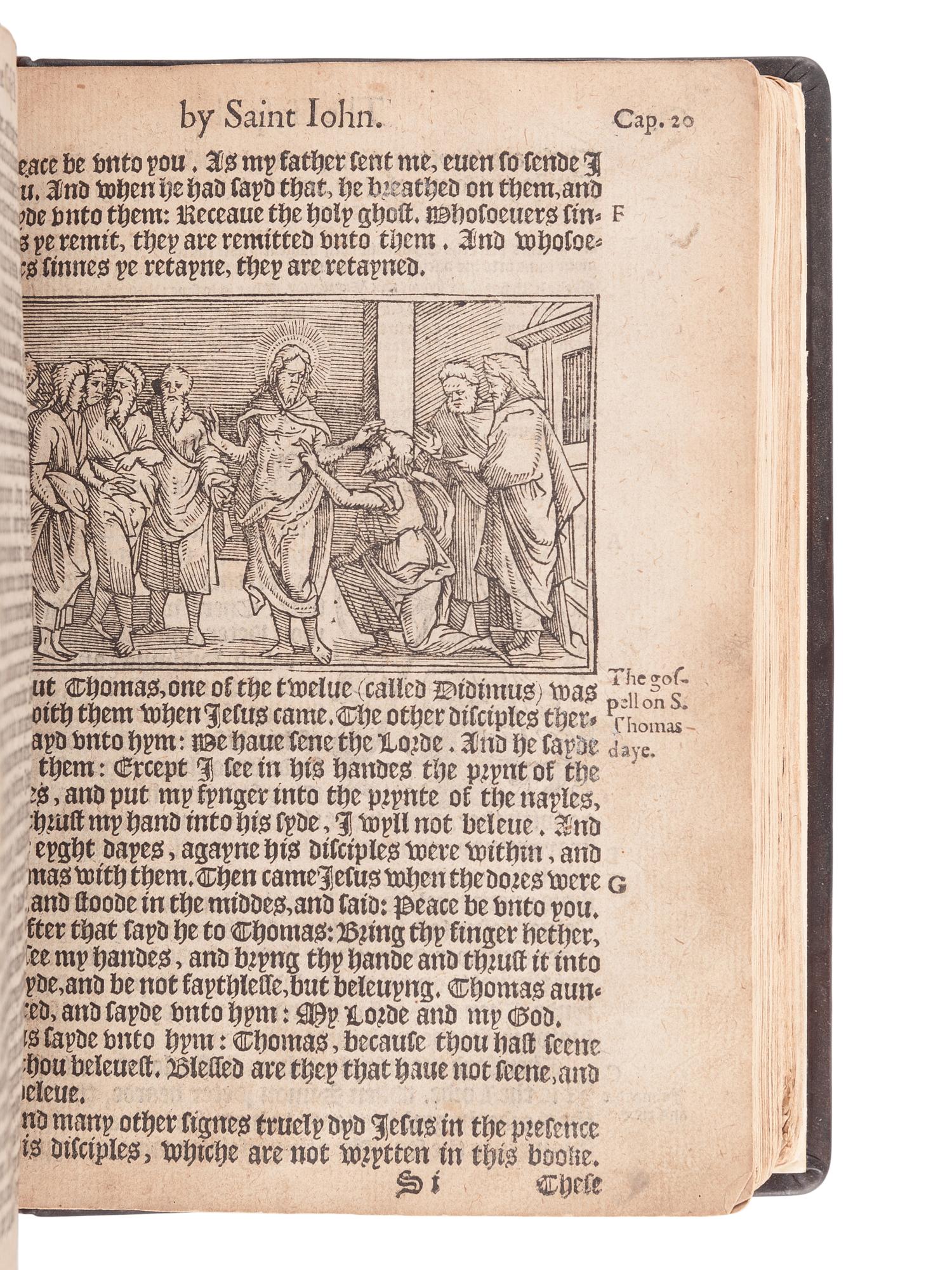 [BIBLE, in English]. The New Testament of our Sauiour Iesus Christe, faithfully translated out of the Greke, with the notes and expositions of the darke places therein . London: Richard Jugge, [1566].