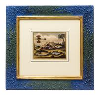 After Dirk Longman, (19th century), Fish in Tropical Landscapes (four works)