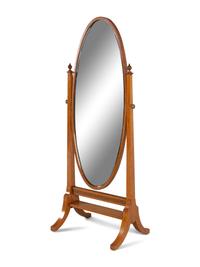 An English Satinwood Cheval Mirror