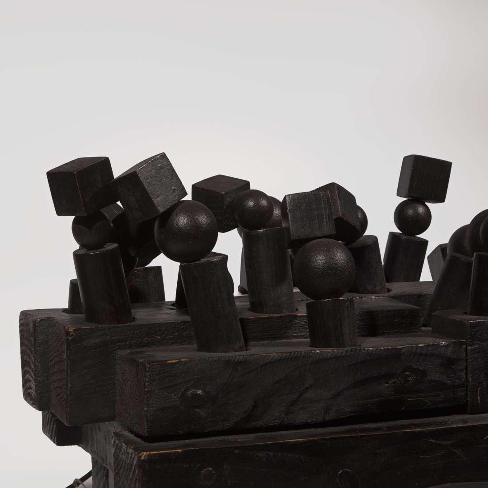 Pol Bury (Belgian, 1922-2005) 15 Cylinders, 16 Cubes and 18 Vertical Balls