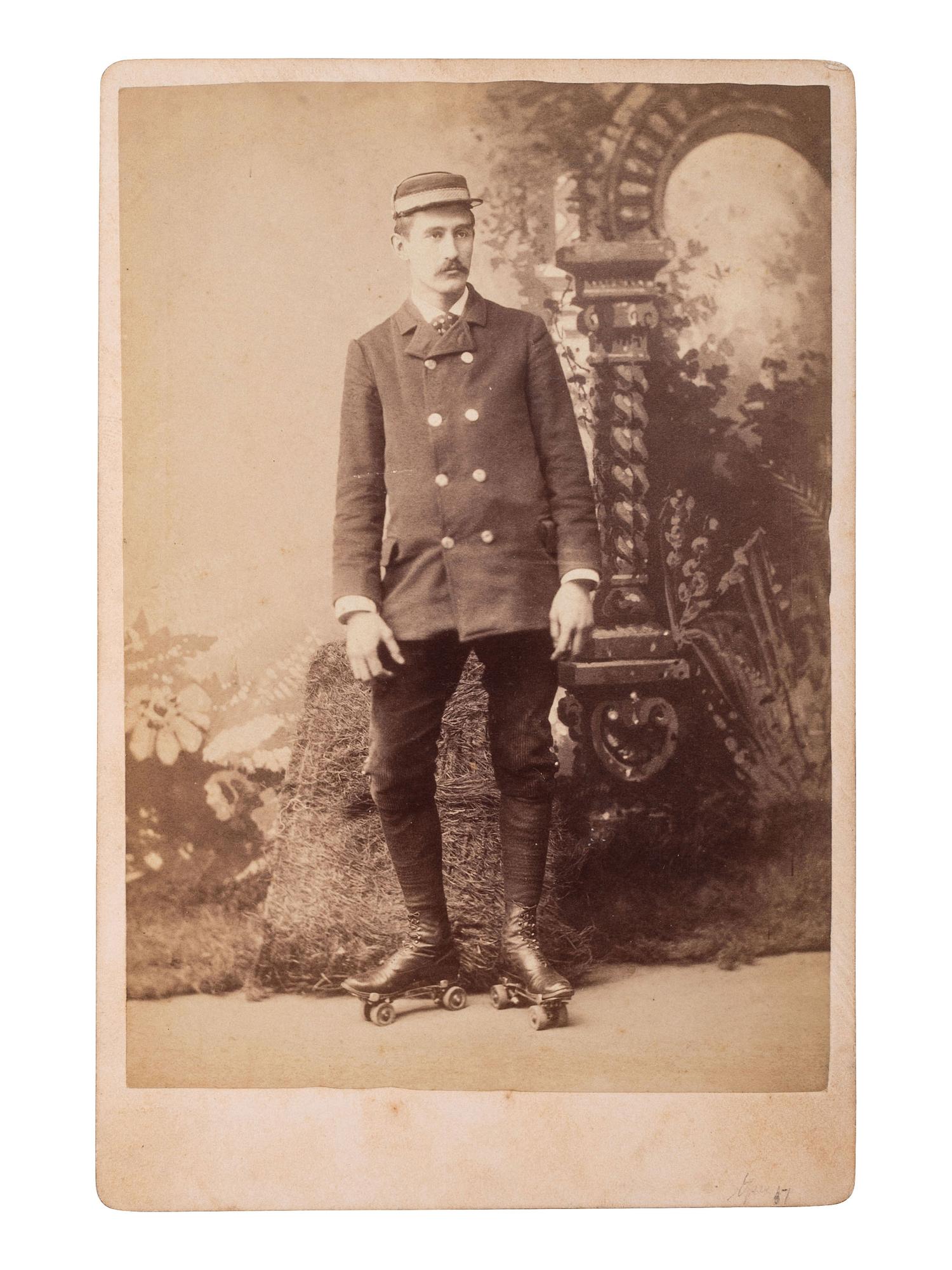 [EARLY PHOTOGRAPHY - CYCLING]. 14 photographs of featuring bicycles and other wheeled devices.
