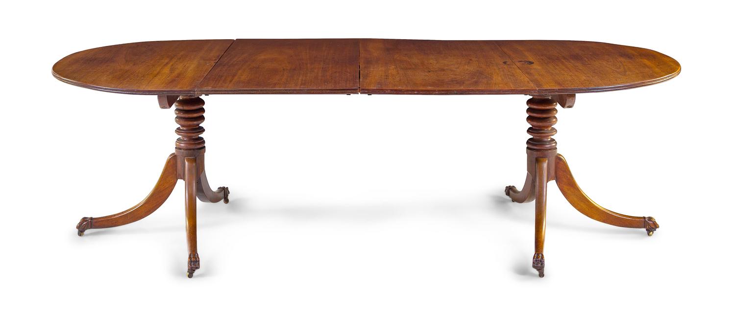 A George III Mahogany Double Pedestal Dining Table