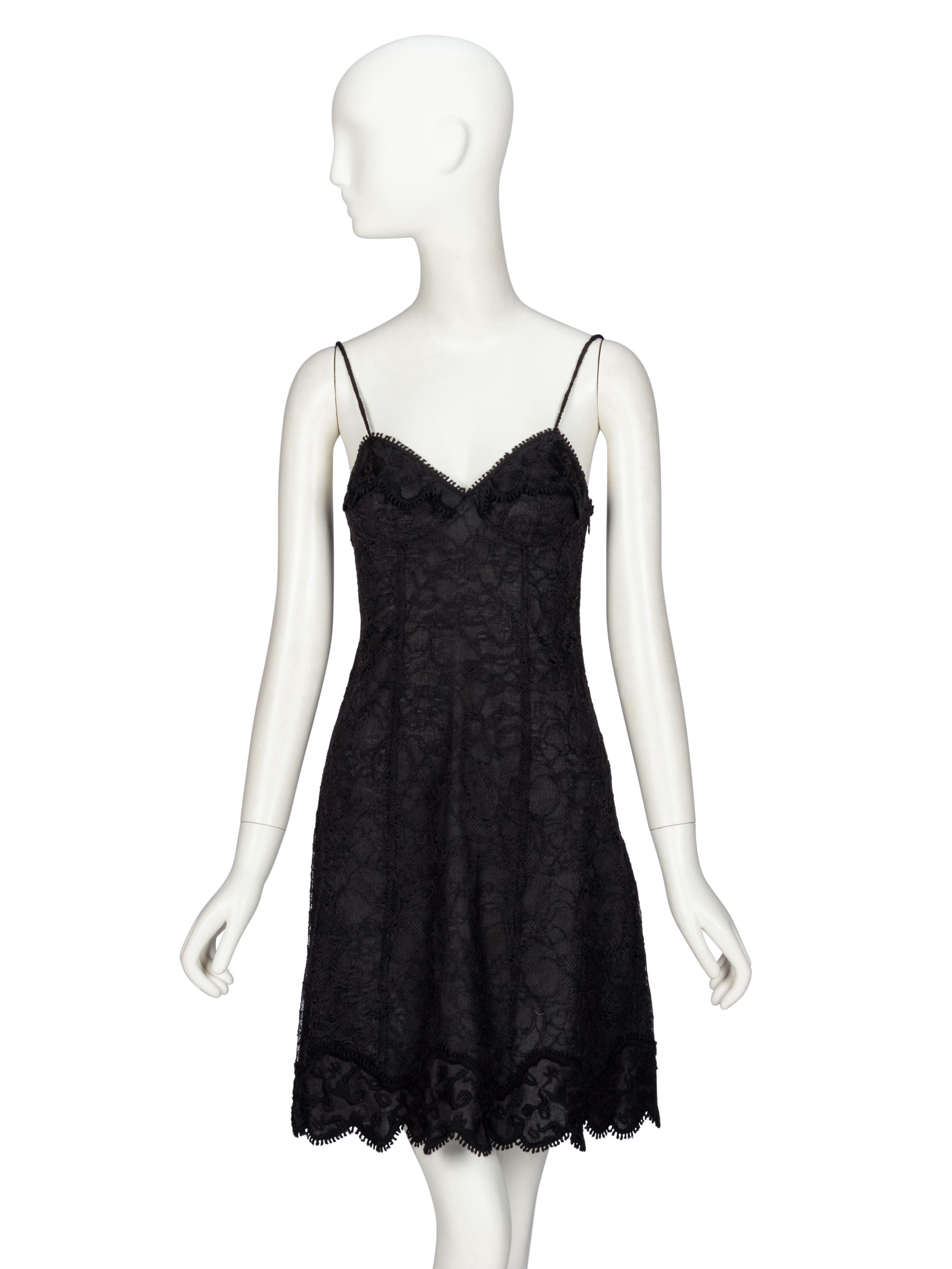 Rochas, Black Lace Slip Dress [ARO]