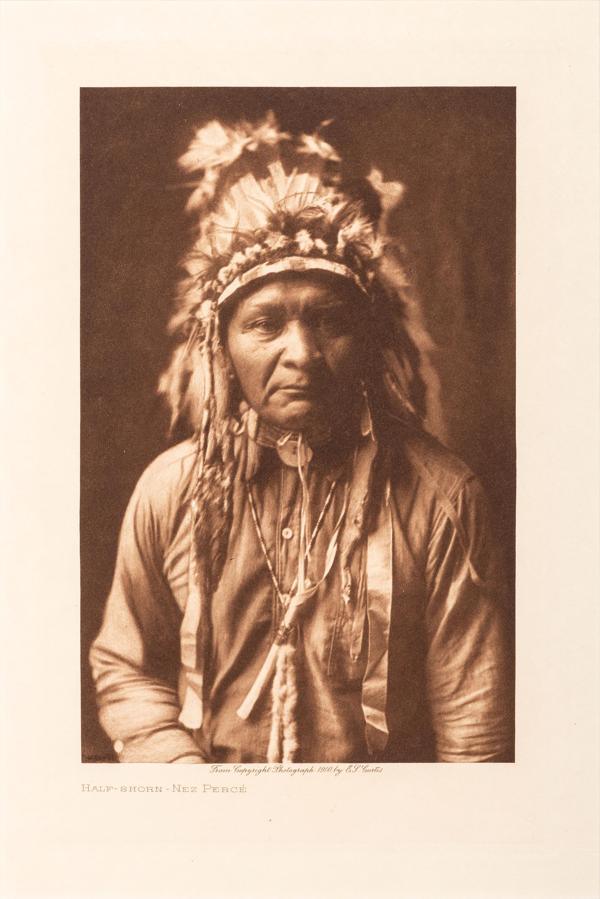 CURTIS, Edward (1868-1952), photographer. Volume photogravure of Half-Shorn - Nez Perce.