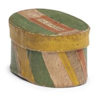 A Miniature Wallpaper and Linen Hat Box