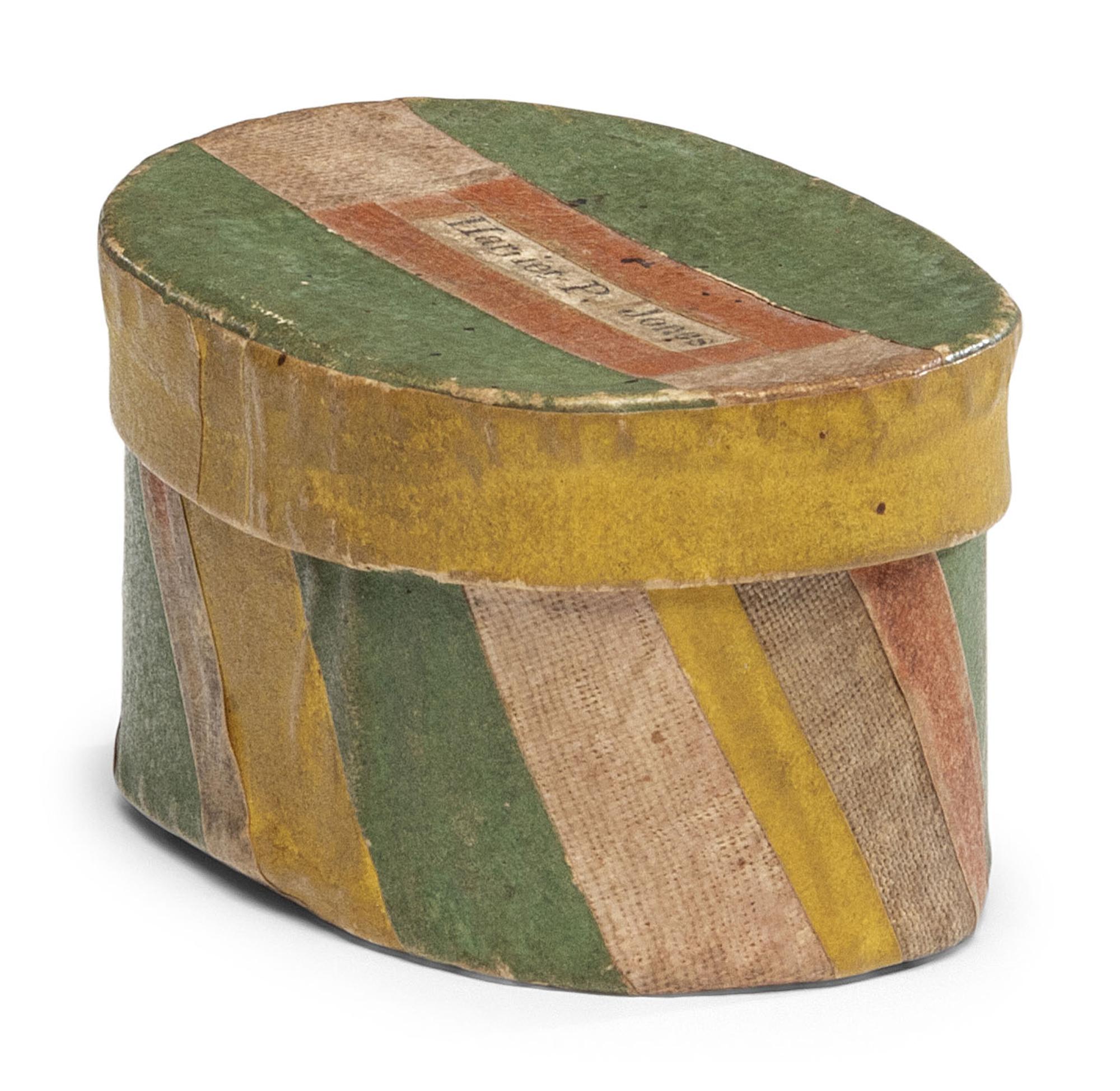 A Miniature Wallpaper and Linen Hat Box