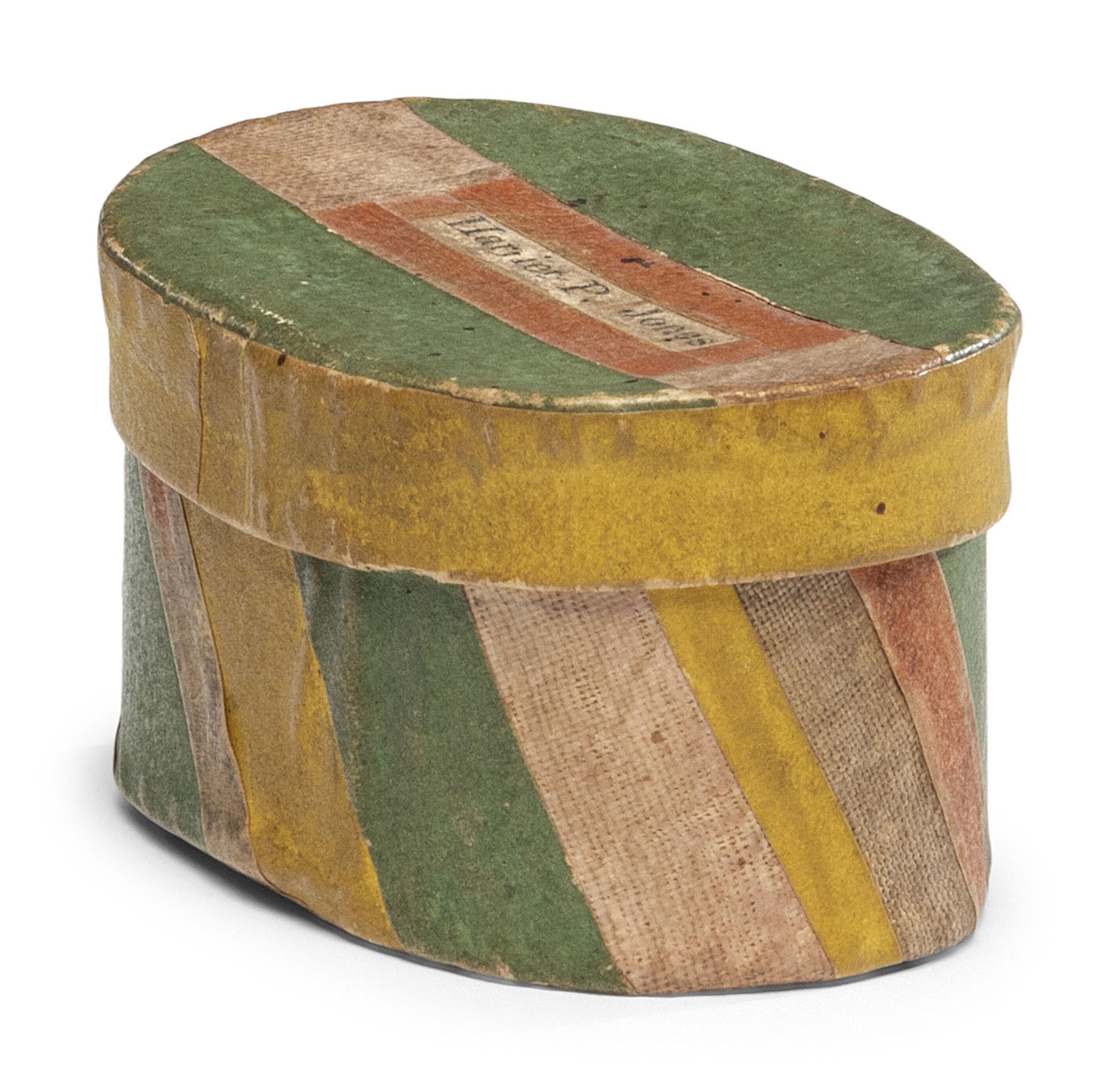 A Miniature Wallpaper and Linen Hat Box