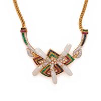 MULTIGEM AND DIAMOND NECKLACE
