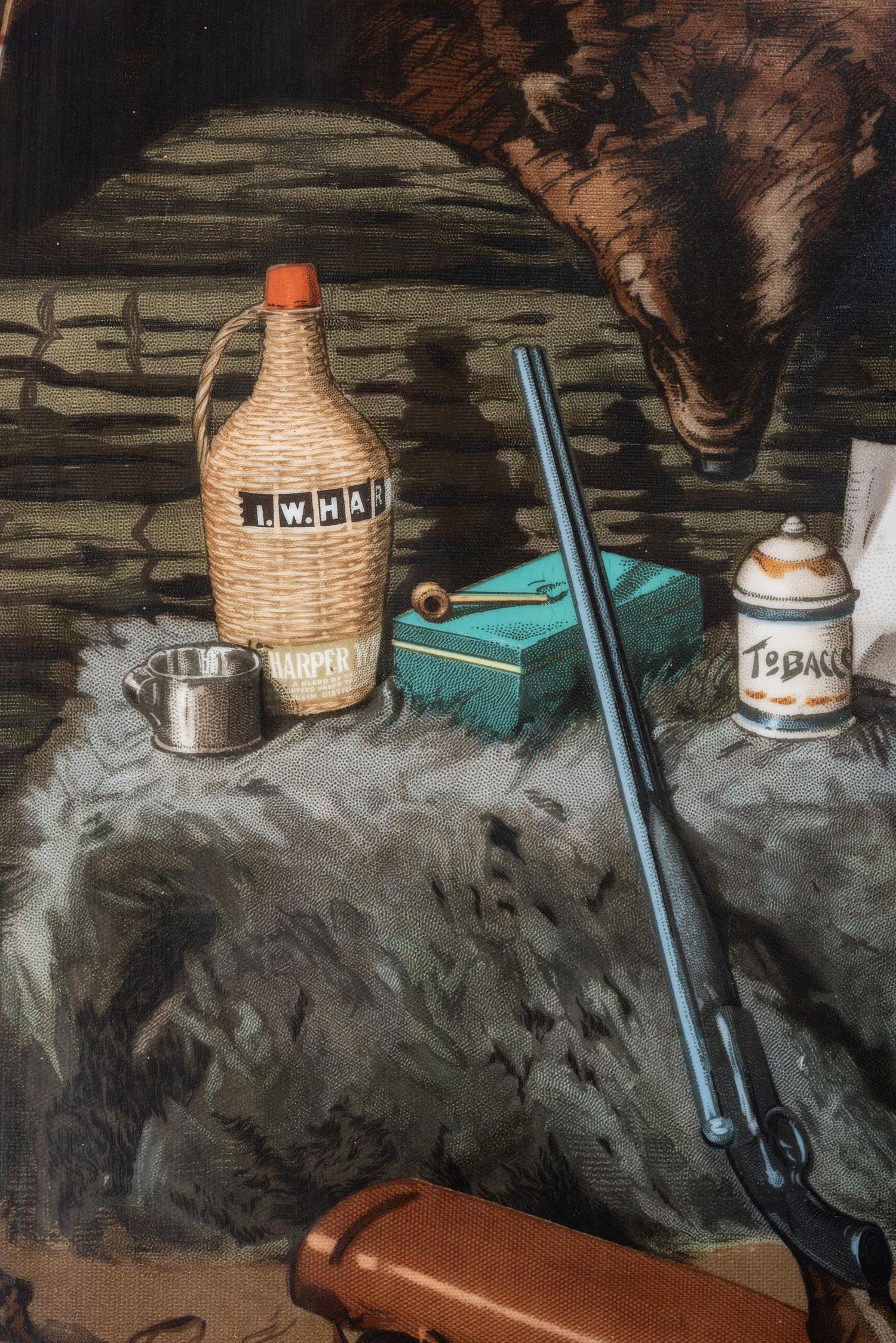 A 'Here's Happy Days' Painted Vitrolite Advertising Panel for I.W. Harper Whiskey