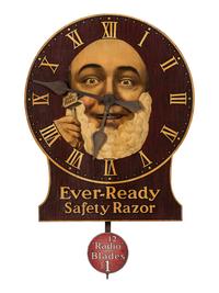 An Ever-Ready Safety Razor Wooden Advertising Wall Clock