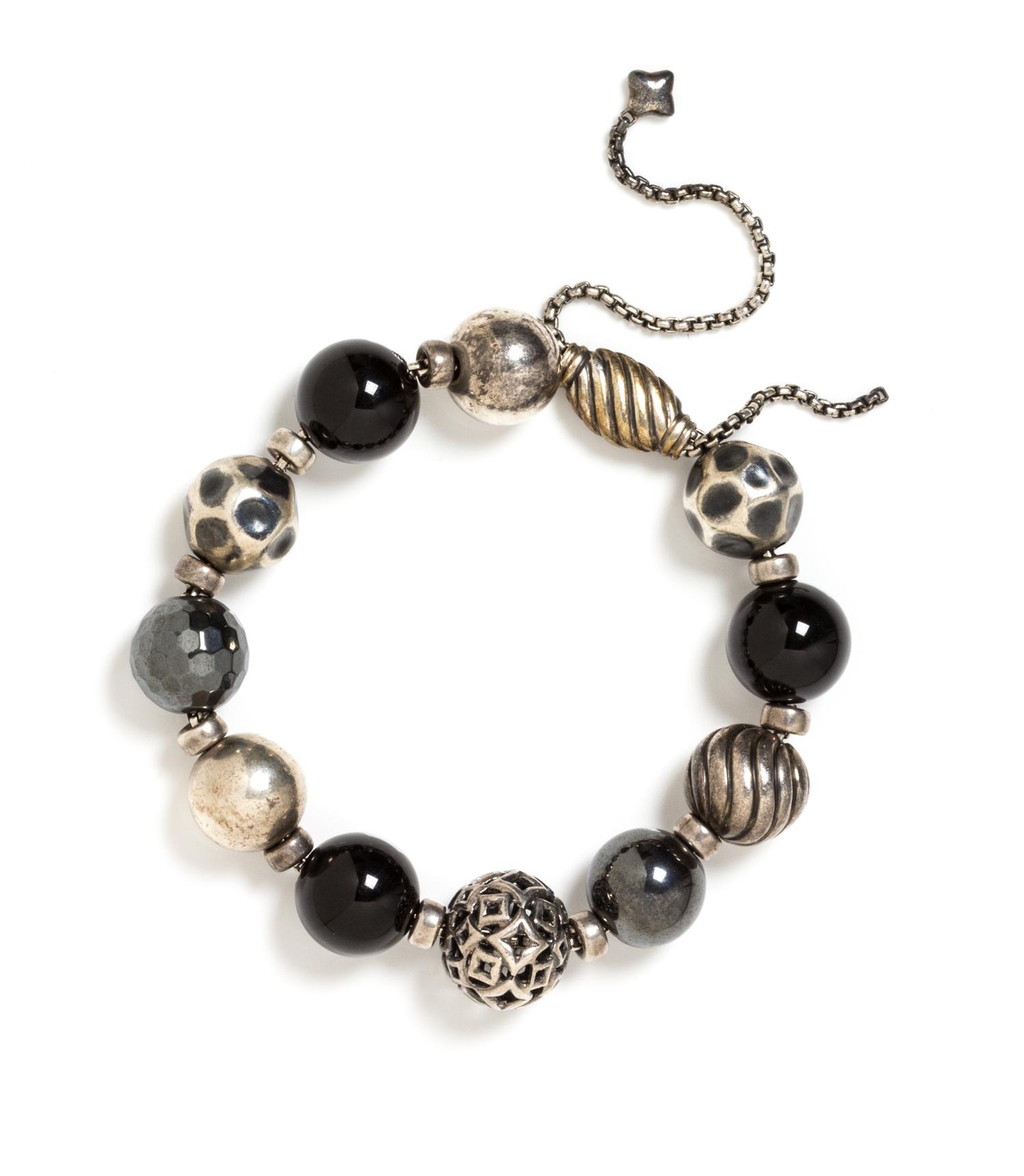 DAVID YURMAN, ONYX AND HEMATITE 'ELEMENTS' BRACELET