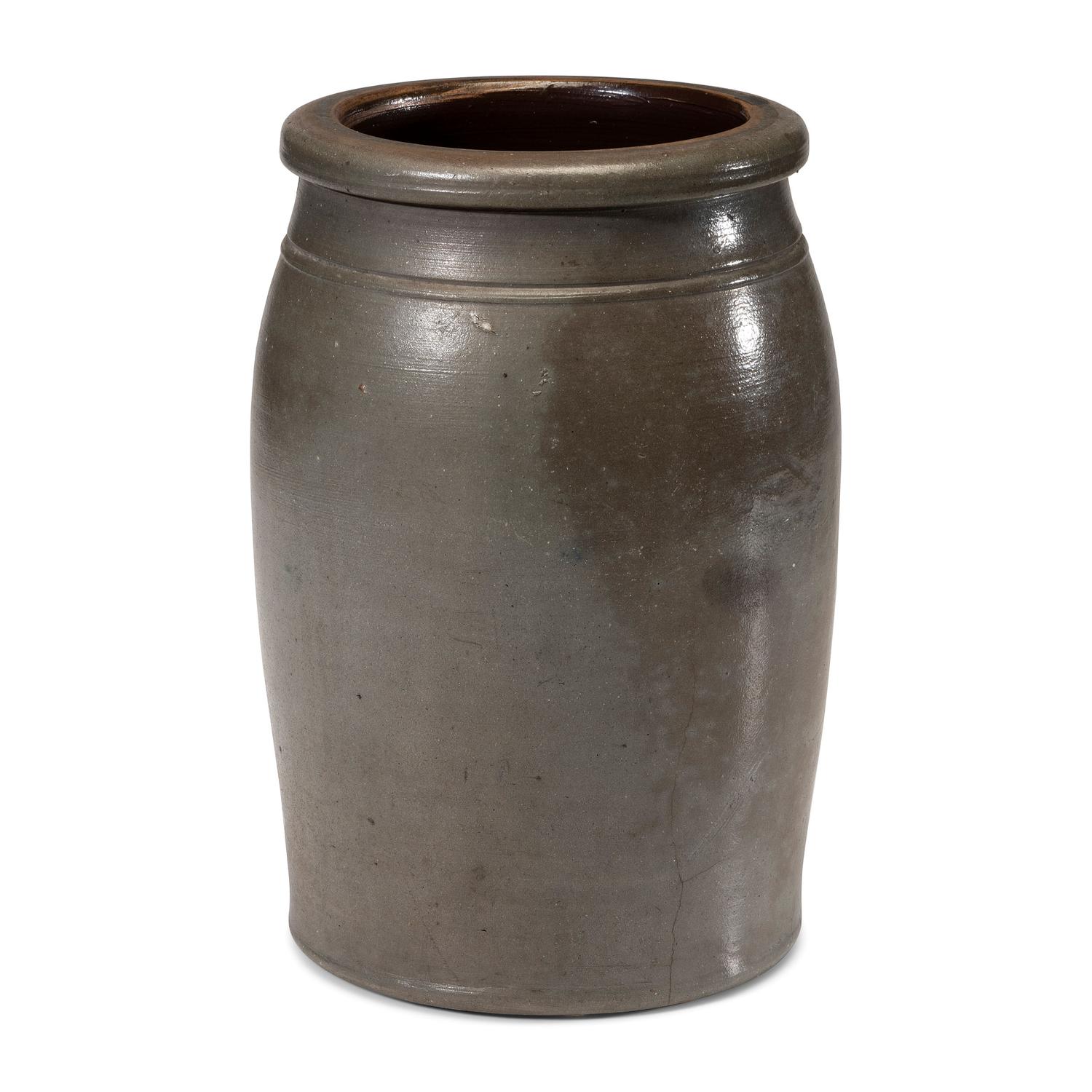 A Two-Gallon Sobanski & Eberts Cobalt Decorated Stoneware Crock