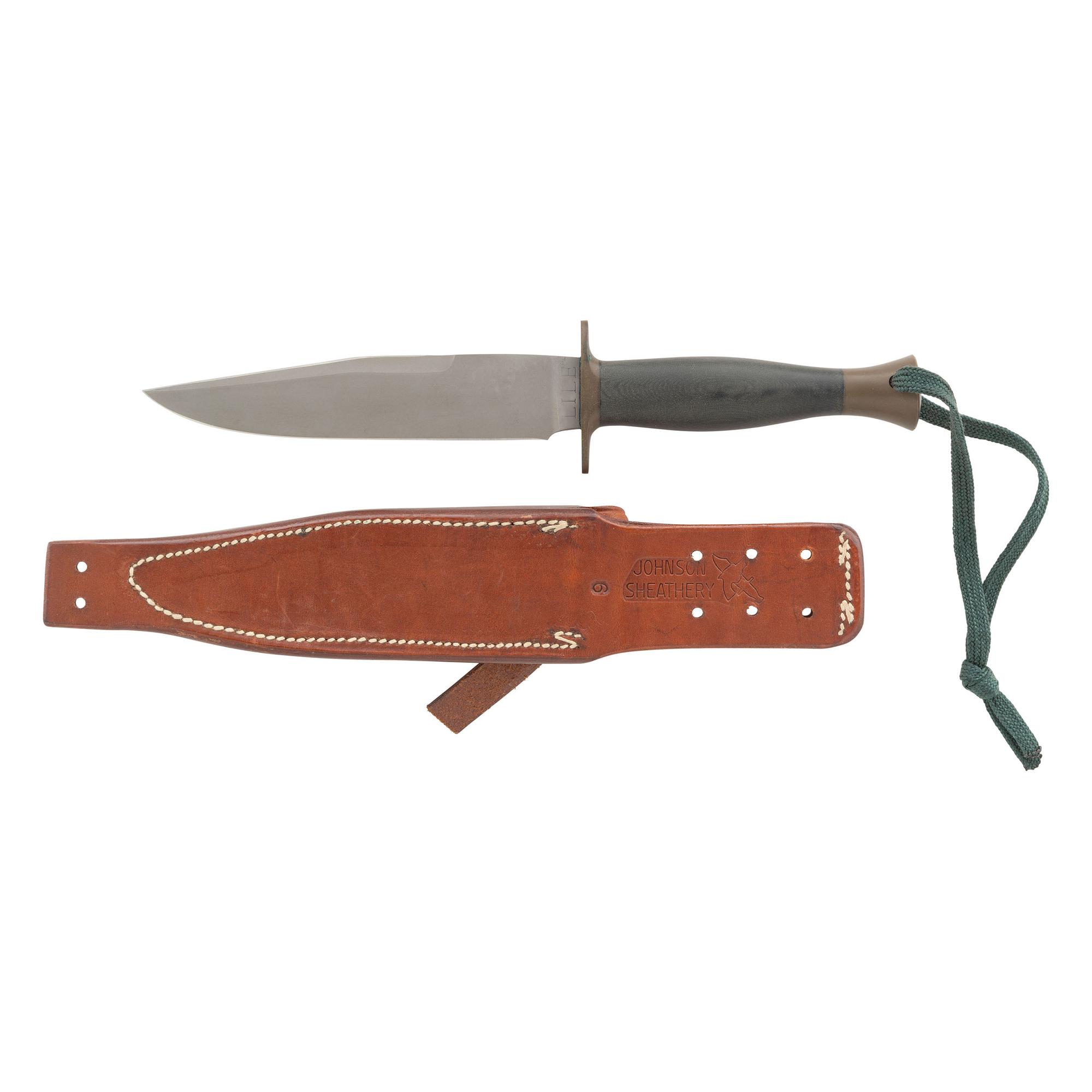 Jimmy Lile "No Dot" Grey Ghost Style Bowie Knife with Sheath & Steel
