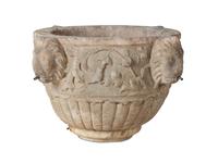 A Neoclassical Style Stone Garden Fountain Basin
