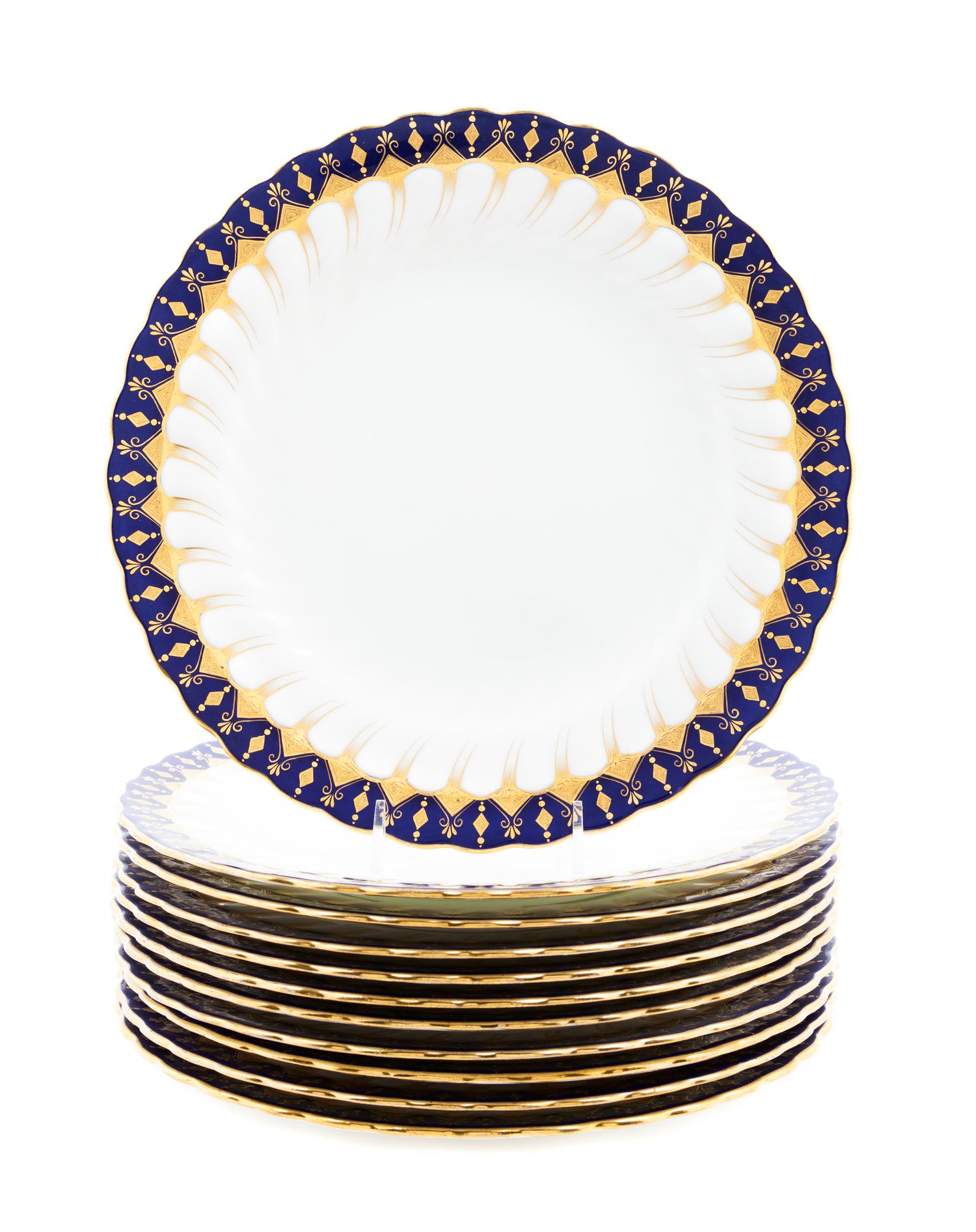 Eleven Minton Plates, retailed by Tiffany Diameter 10 inches. — 20TH CENTURY