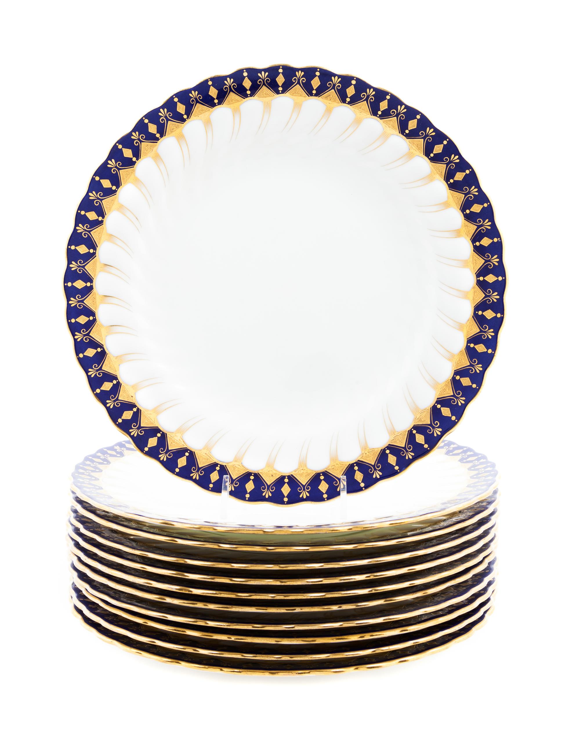 Eleven Minton Plates, retailed by Tiffany Diameter 10 inches. — 20TH CENTURY