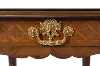 A Neoclassical Gilt Bronze Mounted Parquetry Hexagonal Center Table