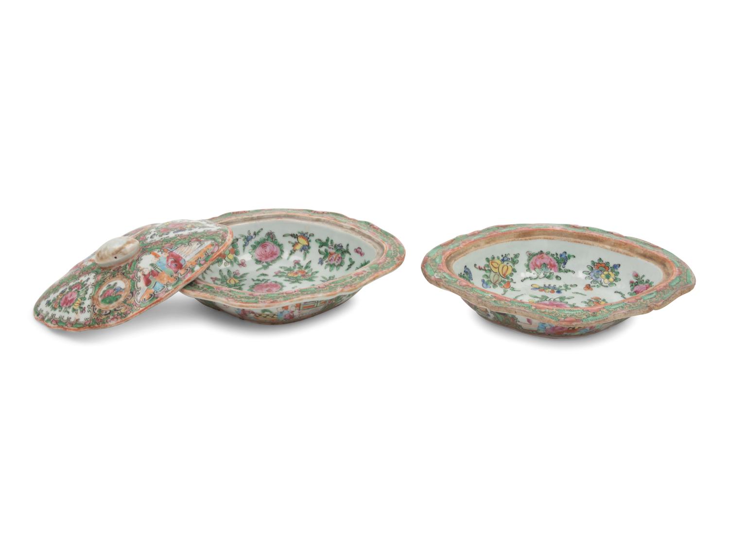 Two Rose Medallion Porcelain Entree Dishes