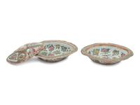 Two Rose Medallion Porcelain Entree Dishes