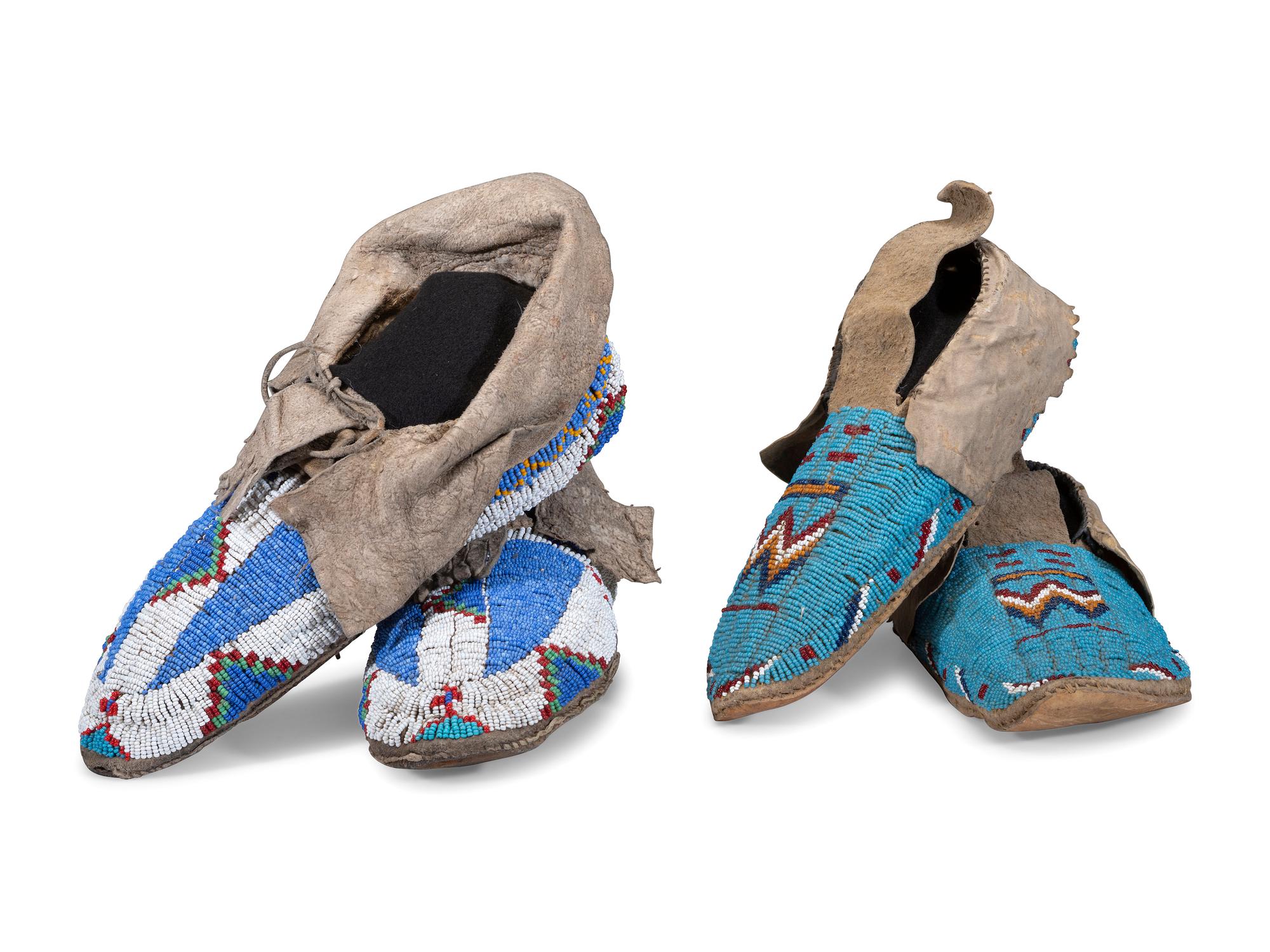 Sioux Beaded Hide Moccasins