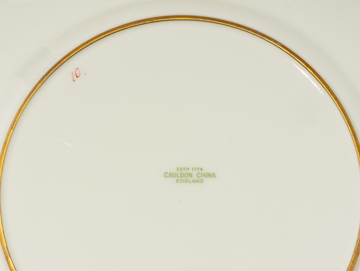 A Set of Twelve Cauldon Porcelain Cabinet Plates