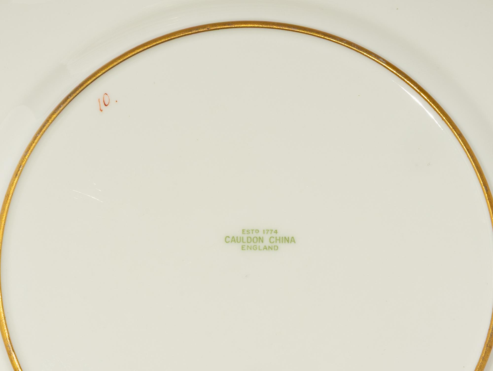 A Set of Twelve Cauldon Porcelain Cabinet Plates