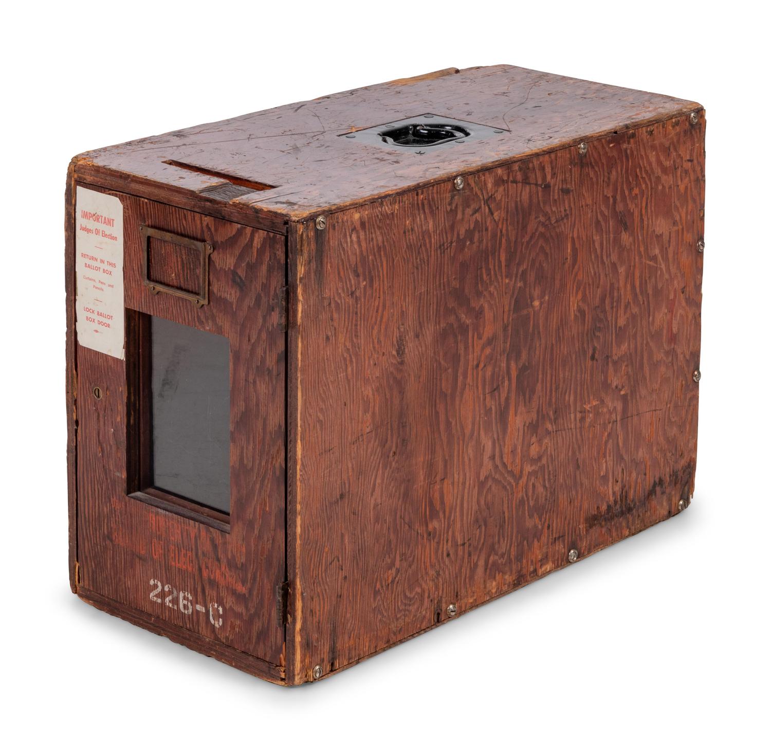 [CHICAGO HISTORY – ELECTIONS]. Ballot Box. Chicago Board of Election Commissioners. Ca 1932.