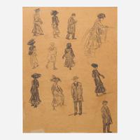 William Glackens (American, 1870-1938) Sketch Page