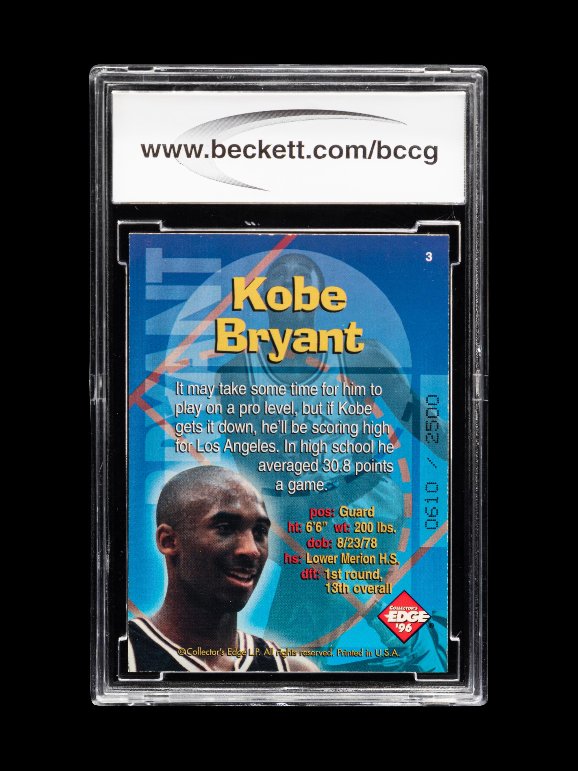 A Group of 1996-97 Collector's Edge Kobe Bryant Rookie Basketball Cards,