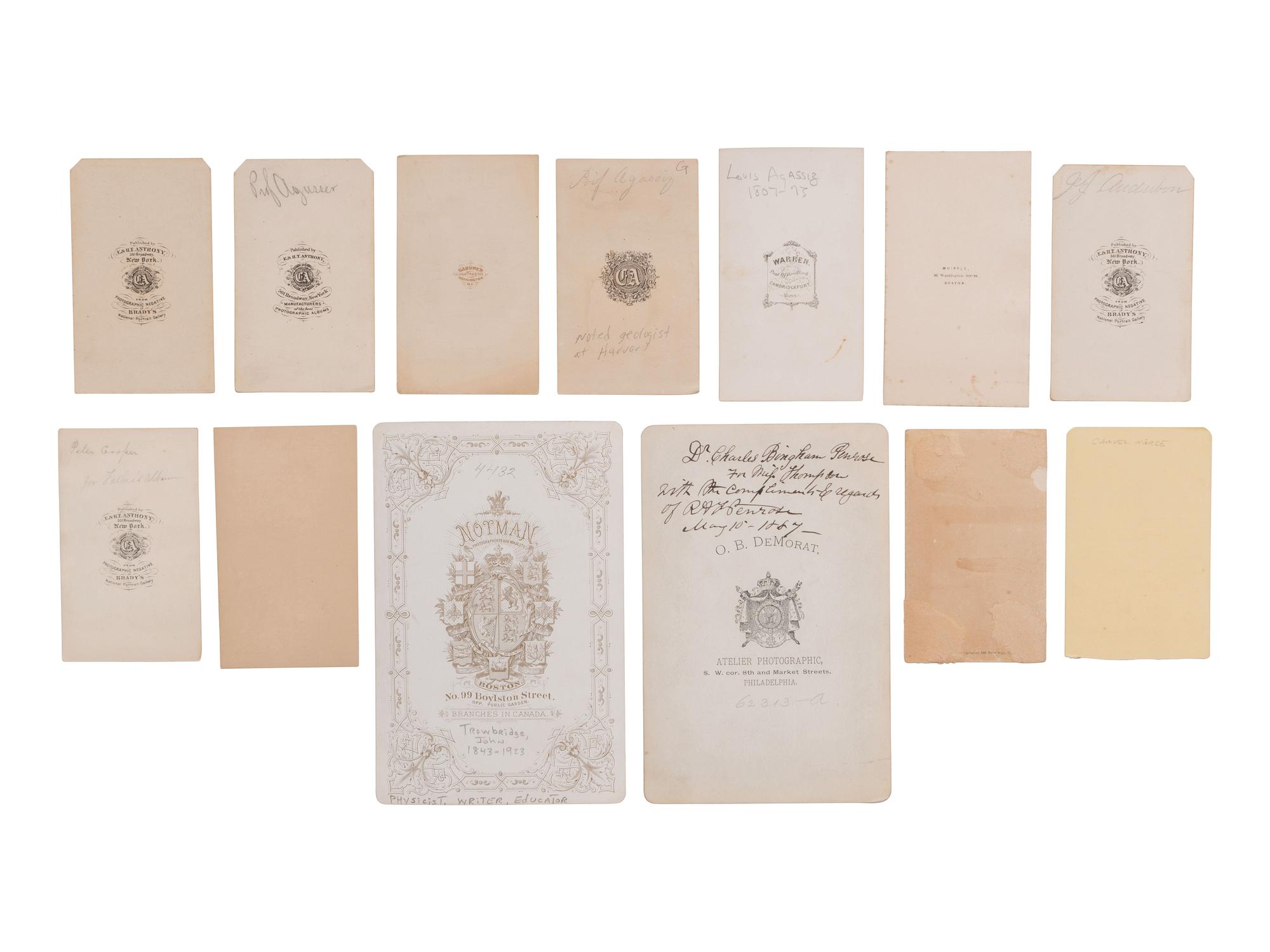 [EARLY PHOTOG.] Portraits of of scientists & intellectuals incl. Louis AGASSIZ, John AUDUBON.