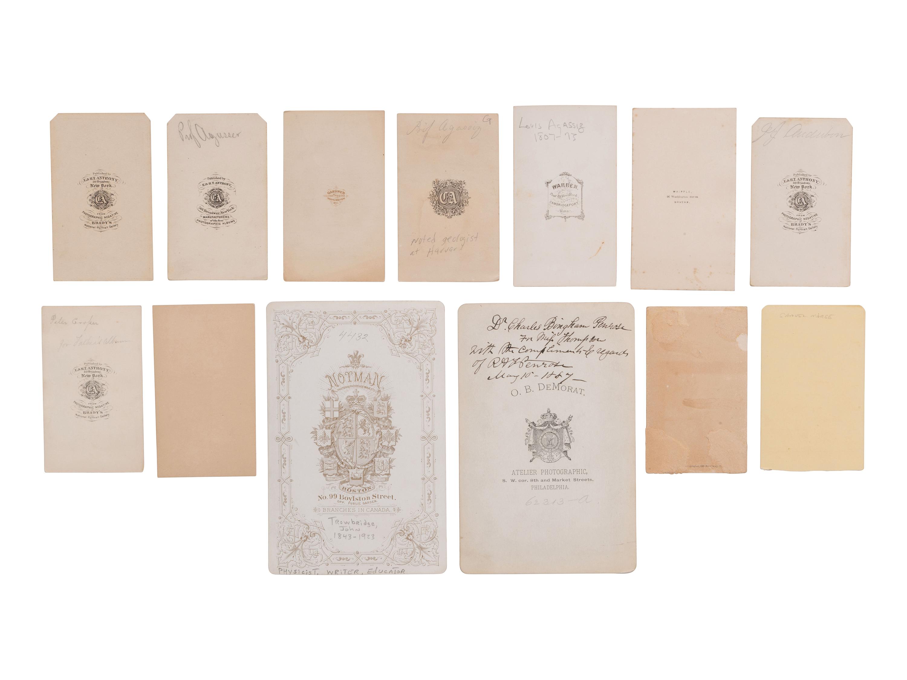 [EARLY PHOTOG.] Portraits of of scientists & intellectuals incl. Louis AGASSIZ, John AUDUBON.