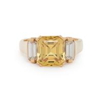 YELLOW SAPPHIRE AND DIAMOND RING